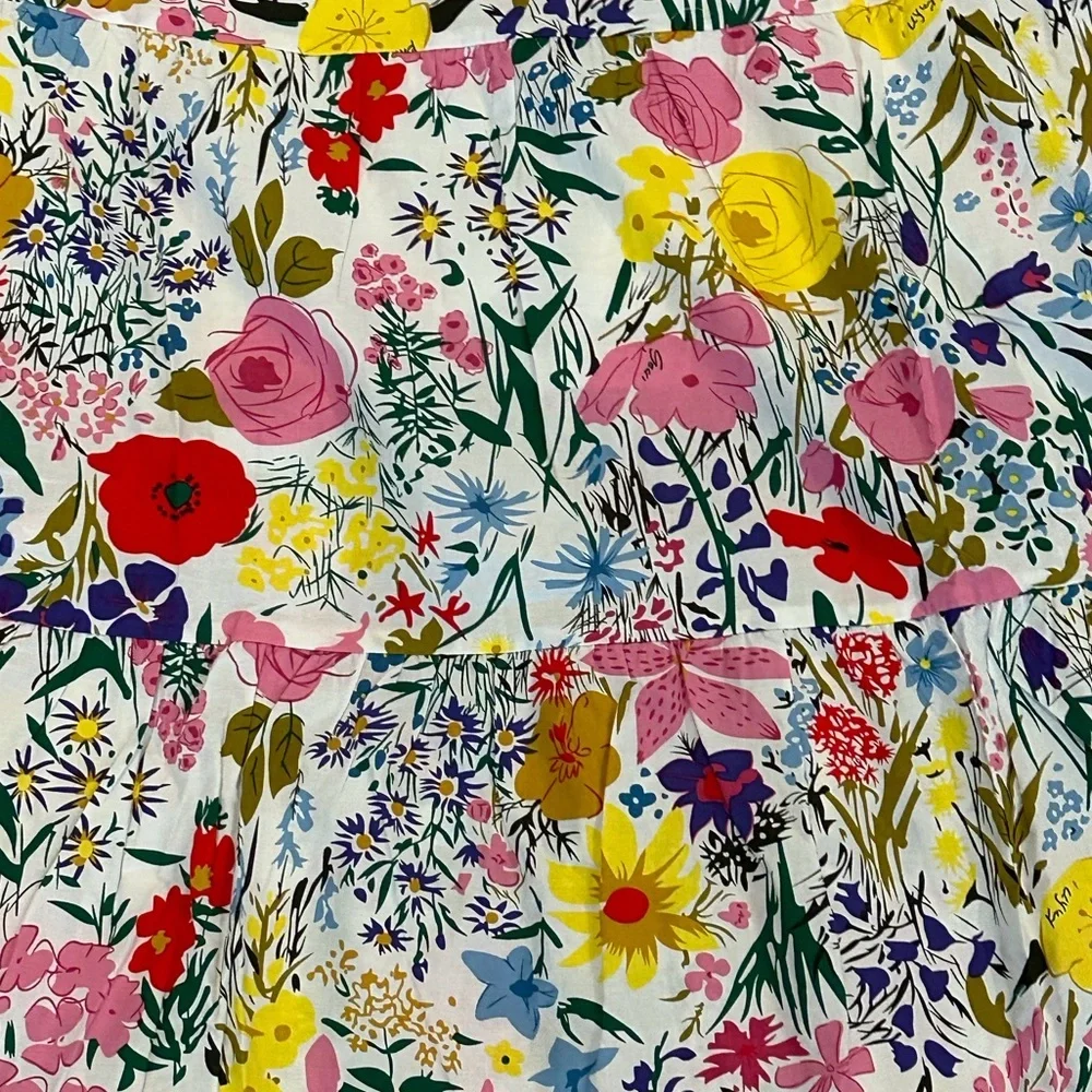 NWT! Anthropologie THML Floral Maxi Smocked Bodice Dress with Ruffle Sleeves - Picture 7 of 13